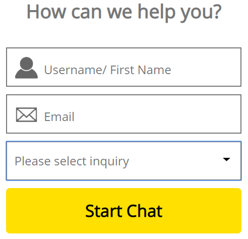 How the live chat box looks like at Dafabet